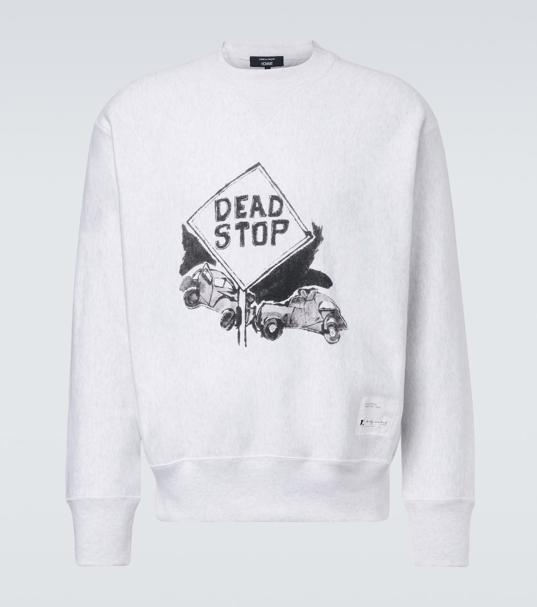 

Толстовка из хлопкового джерси с принтом Comme des Garçons Homme, Light Grey X Black