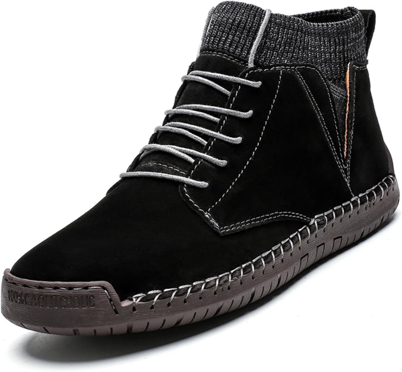 

Мужские ретро ботинки Чакка на шнуровке из натуральной кожи с плоской подошвой, повседневные легкие панк-ботинки с мягким носком, дышащие обувь для вождения, работы, прогулок, путешествий Netehadi, черный