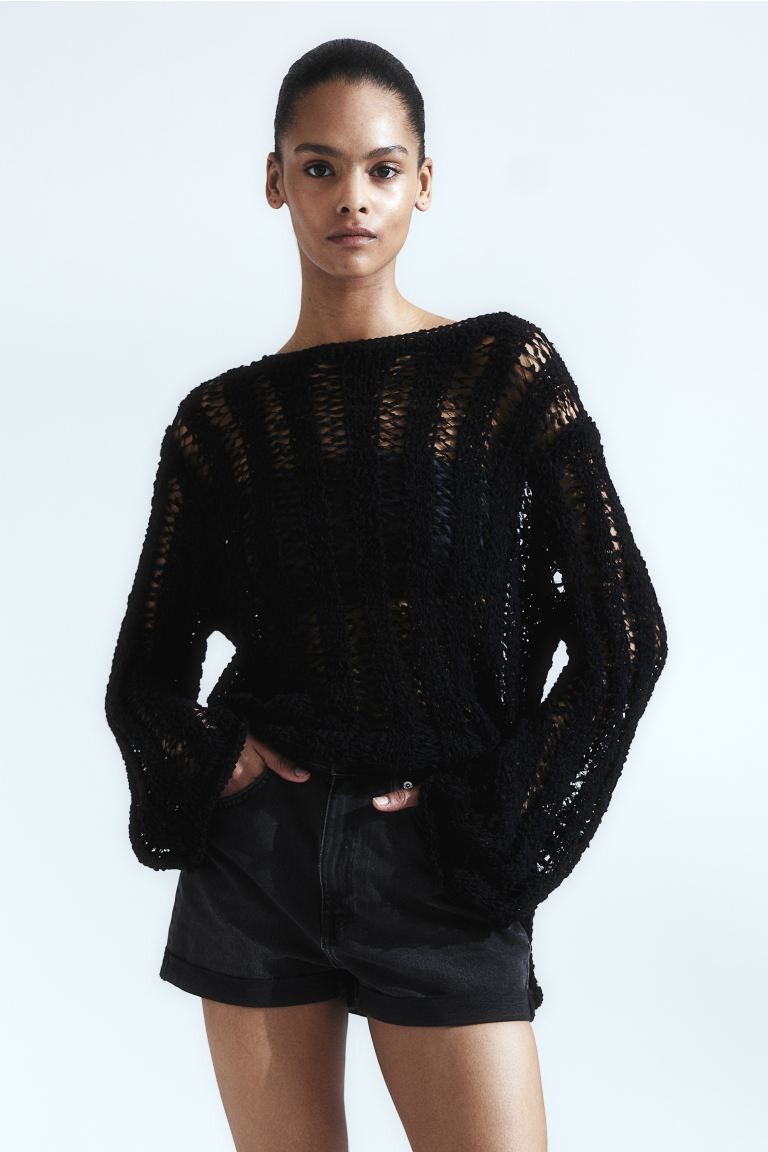 

Джинсовые шорты с высокой талией H&M, черный