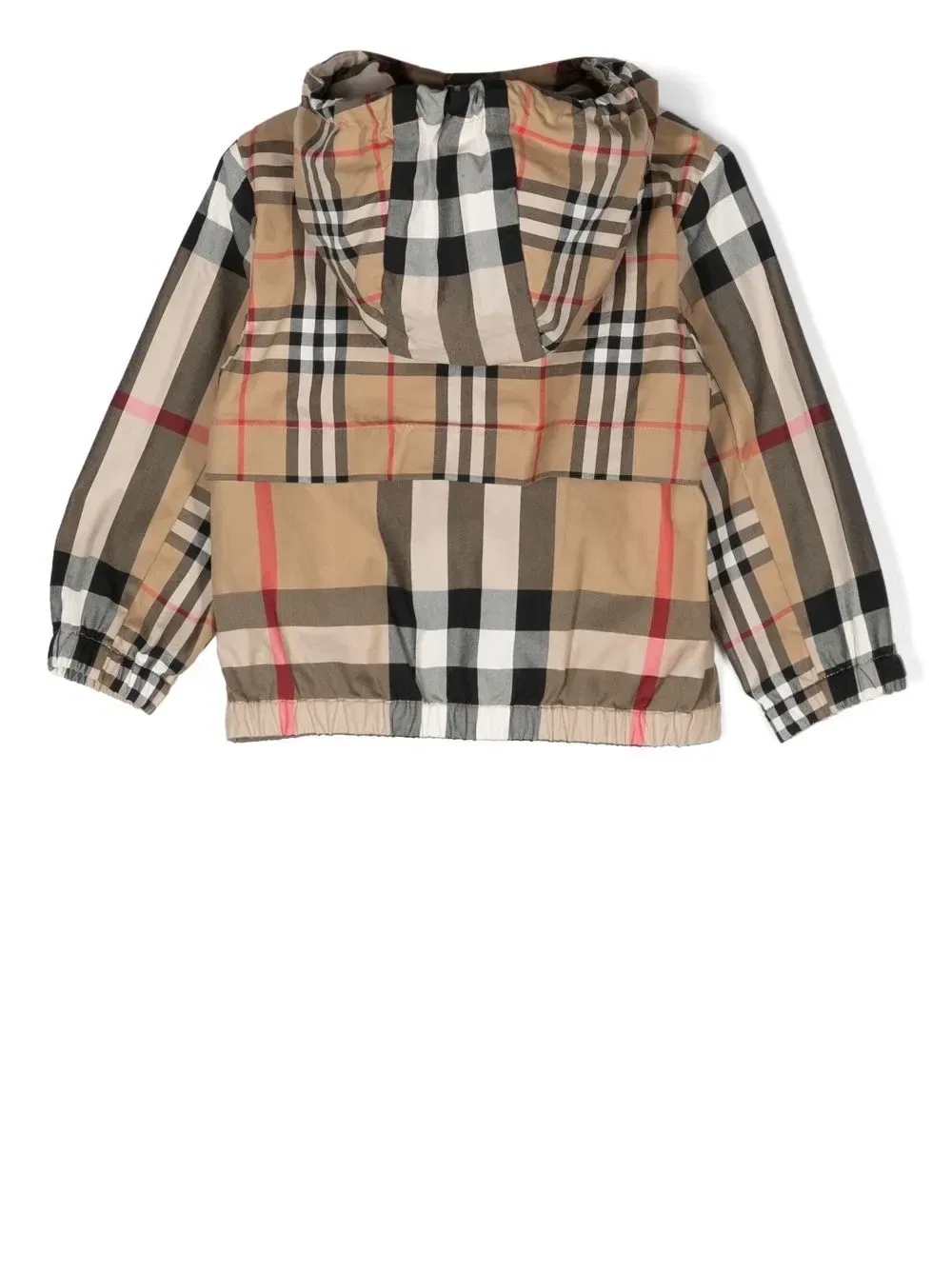 Клетчатая куртка Wilbur с капюшоном Burberry Kids, бежевый — фото 2