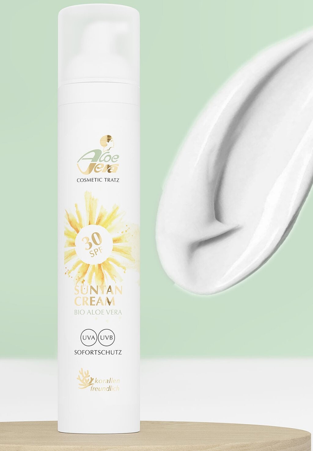 Защита от солнца ALOE VERA COSMETIC TRATZ SUNTAN CREAM 30 SPF 100ML, цвет transparent — фото 2