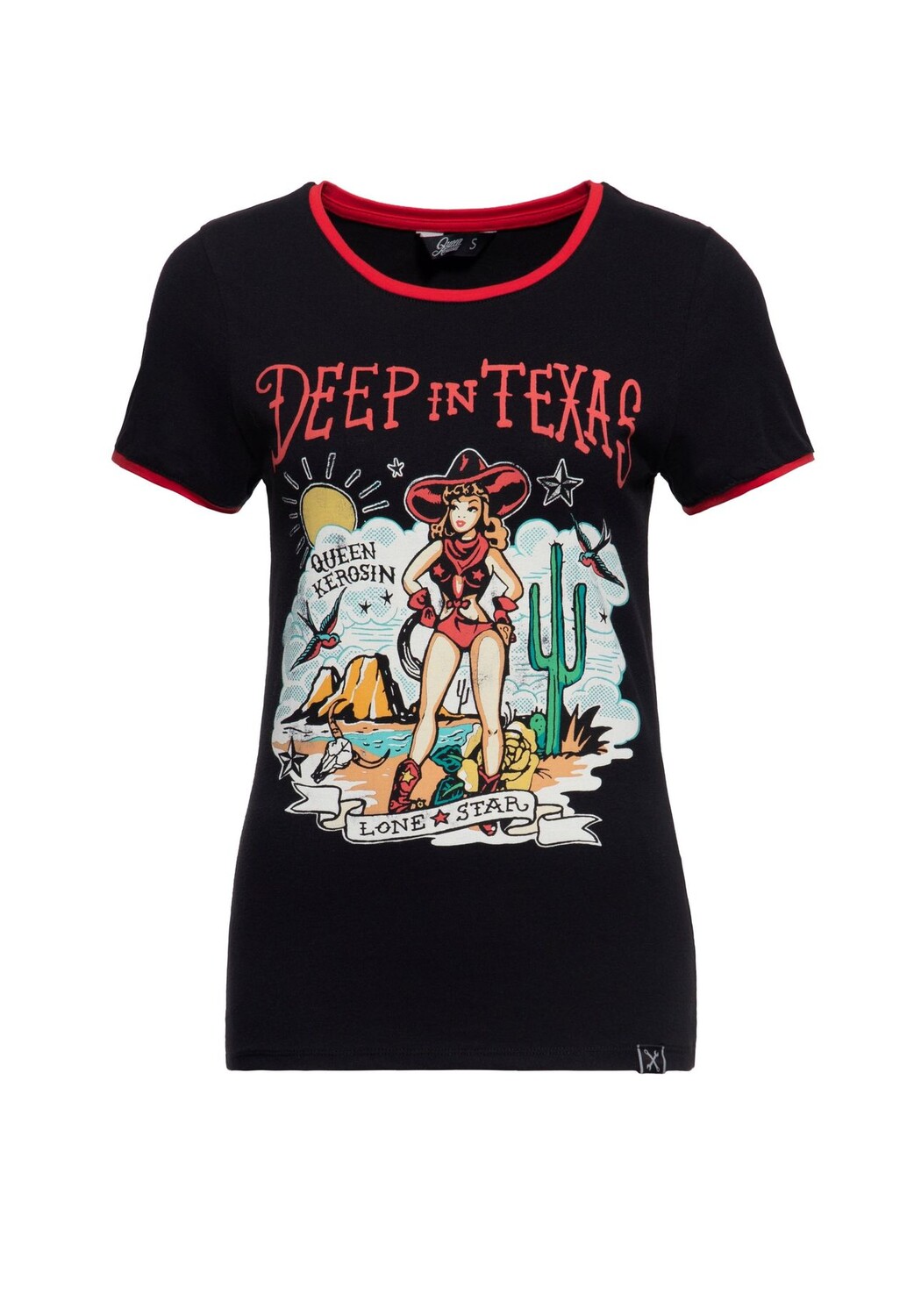 

Рубашка с принтом и техасским узором Deep In Texas Queen Kerosin, черный