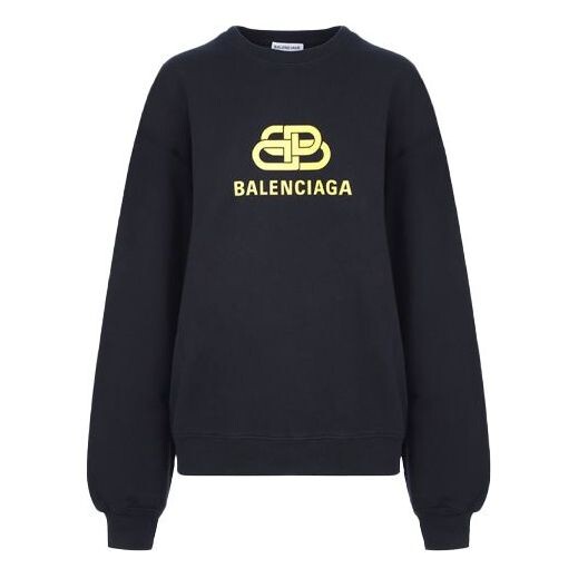 

Свитер ss21 logo loose swea round-neck long sleeve black Balenciaga, черный