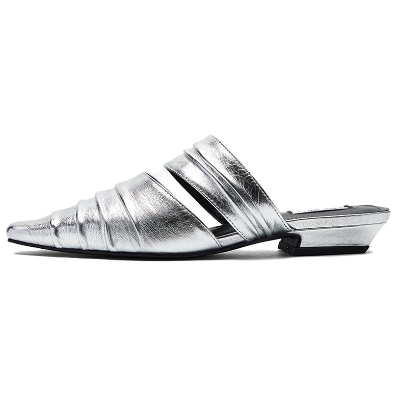 Сандалии с закрытым носком, женские, серебристые NINE WEST, Silver