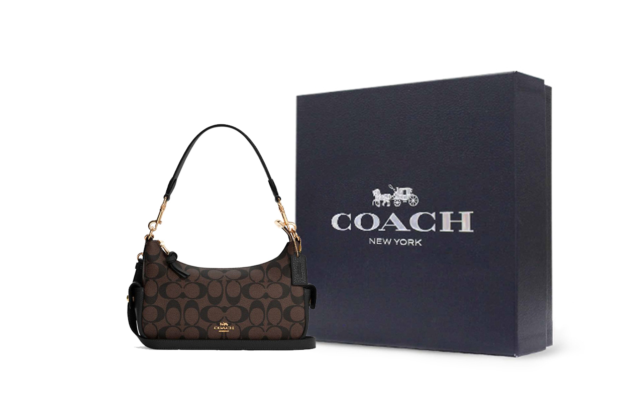

COACH Пенни холщовая с кожаной отделкой сумка через плечо