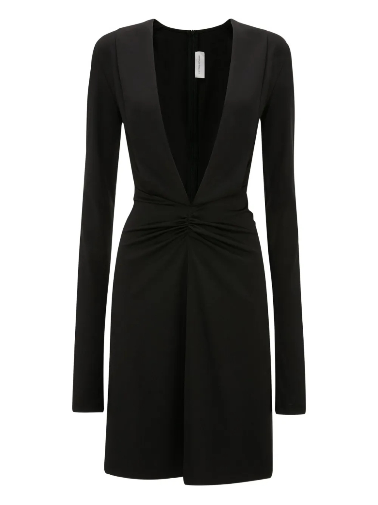 

Мини-платье Victoria Beckham с длинными рукавами и V-образным вырезом, черный