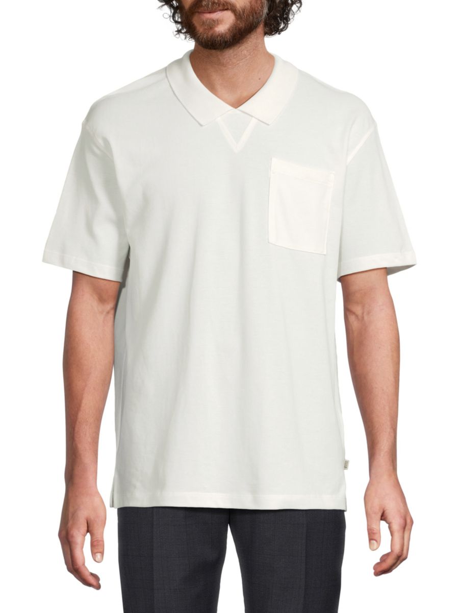 

Рубашка-поло из хлопка Garment-Dye с нагрудным карманом Scotch & Soda, белый