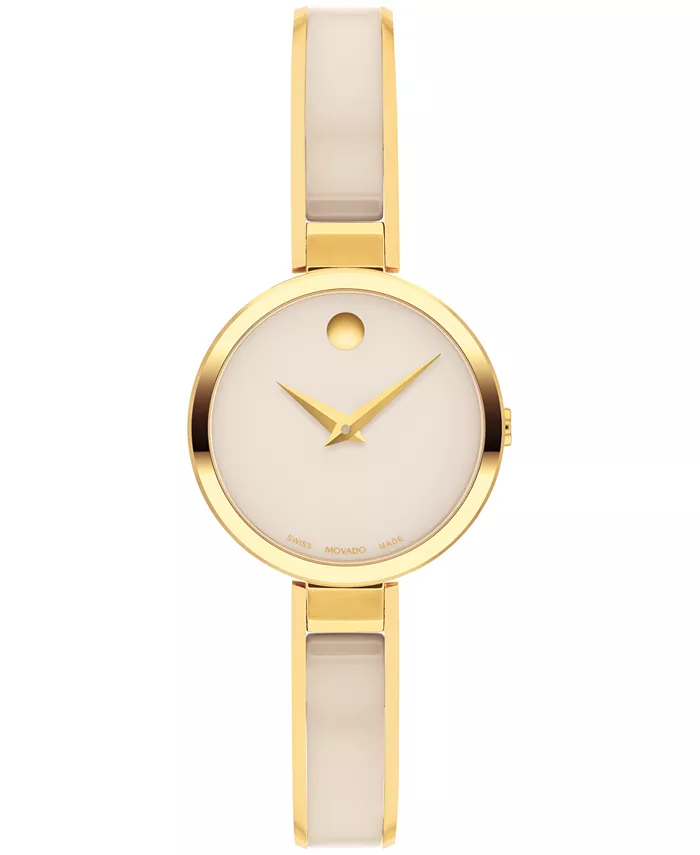 

Женские часы Moda Swiss Quartz с керамическим корпусом таупового цвета и золотистым покрытием PVD, 24 мм Movado