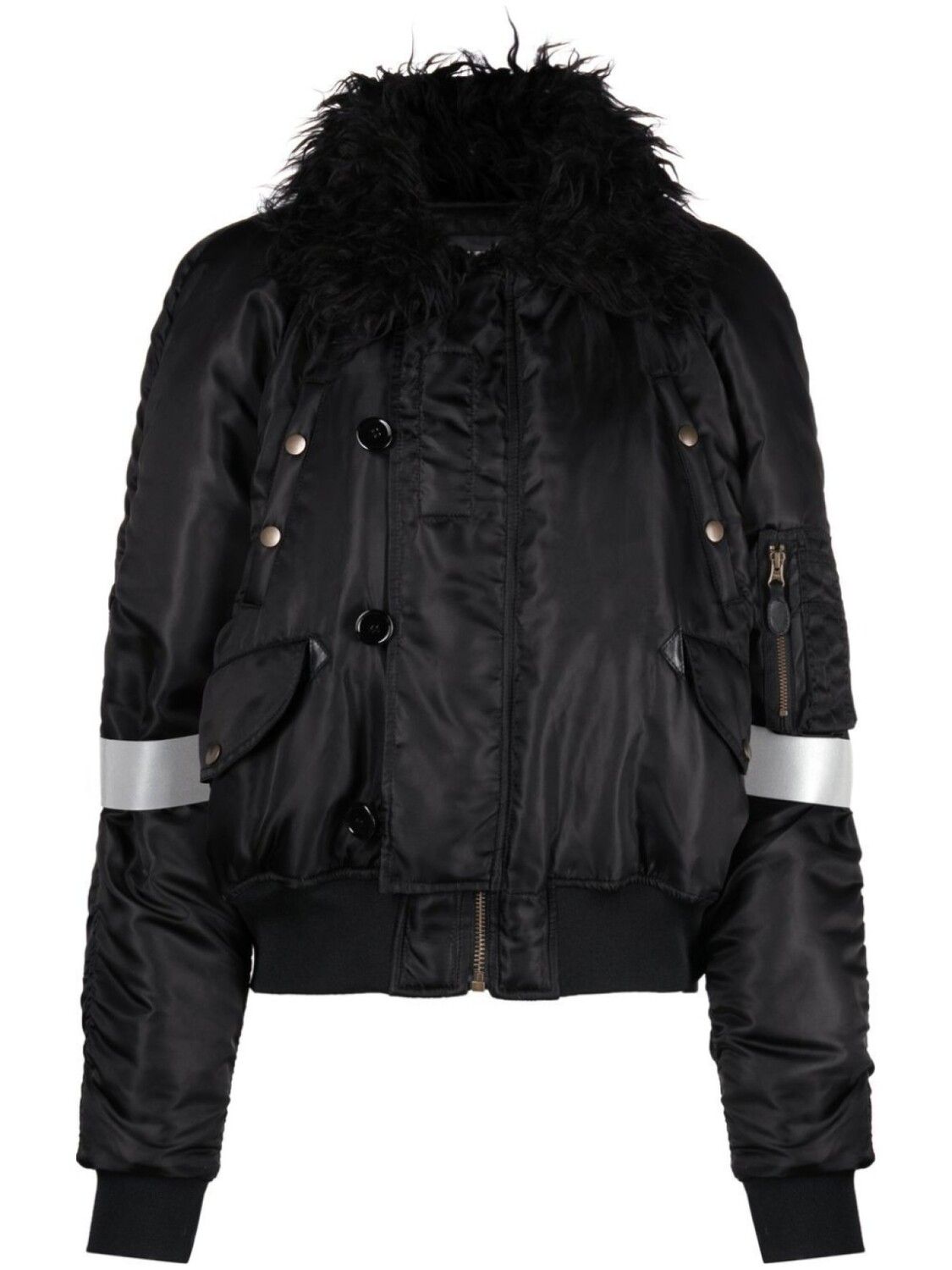 

Бомбер с фактурным воротником MM6 Maison Margiela, черный