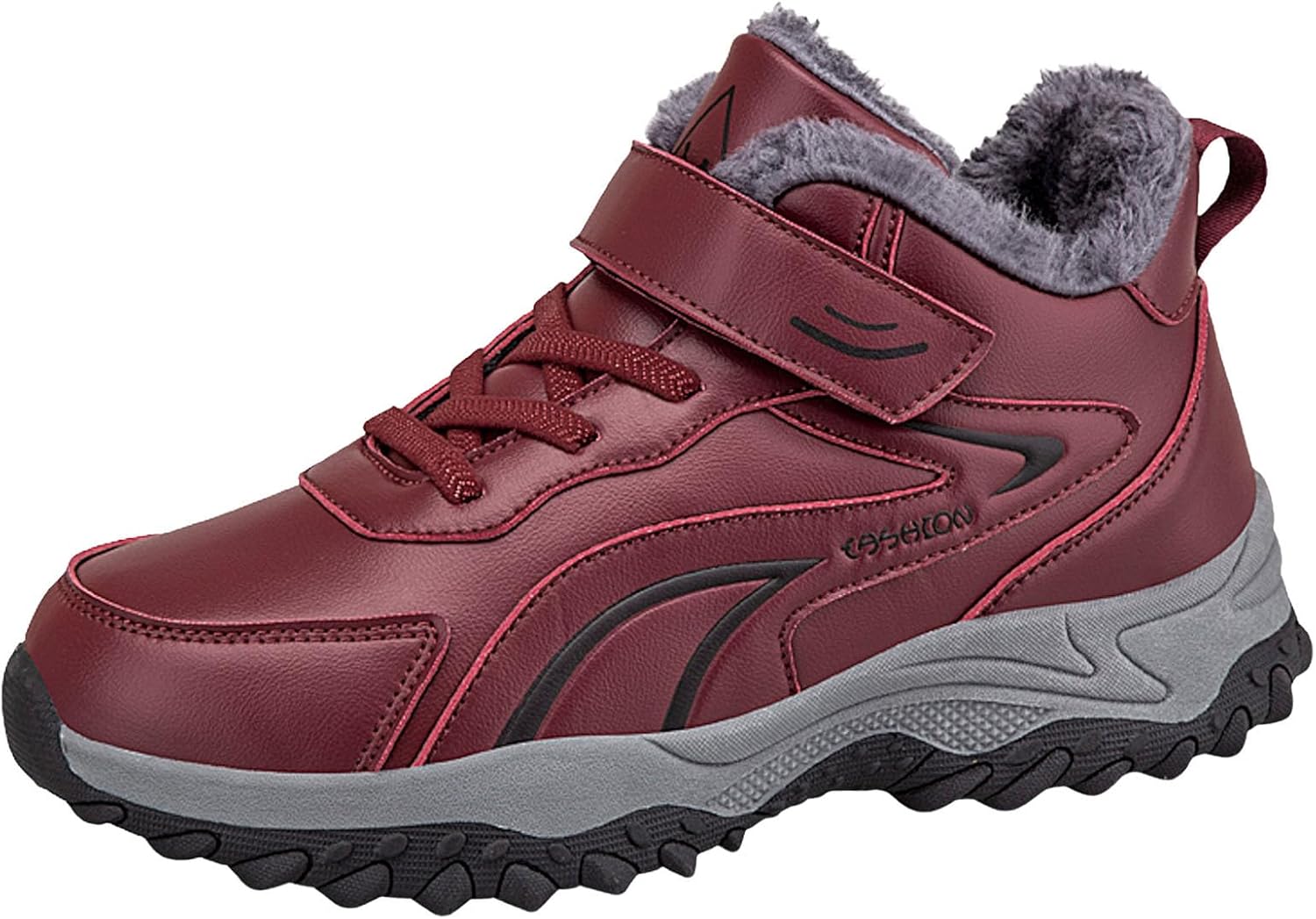 

Мужские и женские зимние ботинки, утепленные флисом, слипоны на щиколотку, легкие ботинки с меховой подкладкой, модные спортивные ходовые туфли Generic, красный