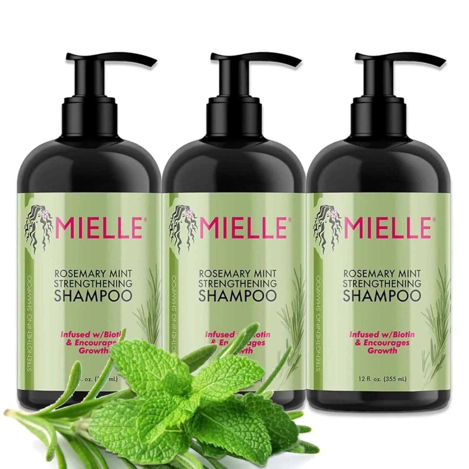 Укрепляющий шампунь с розмарином и мятой от P-Beauty, 3 x 355 мл P-Beauty Cosmetic Accessories, 3 X 355 Ml