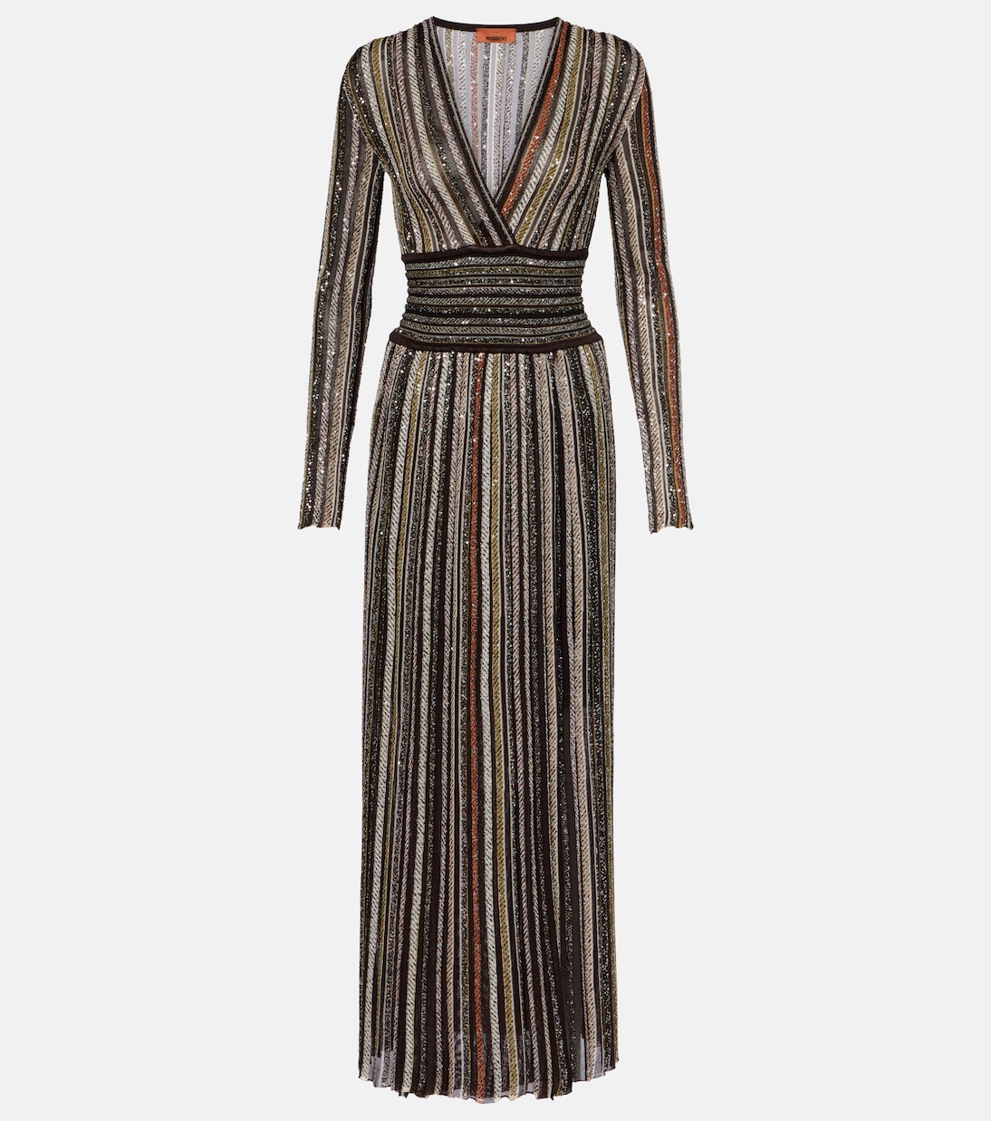

Полосатое платье с пайетками Missoni, Multicolor Beige And Brown