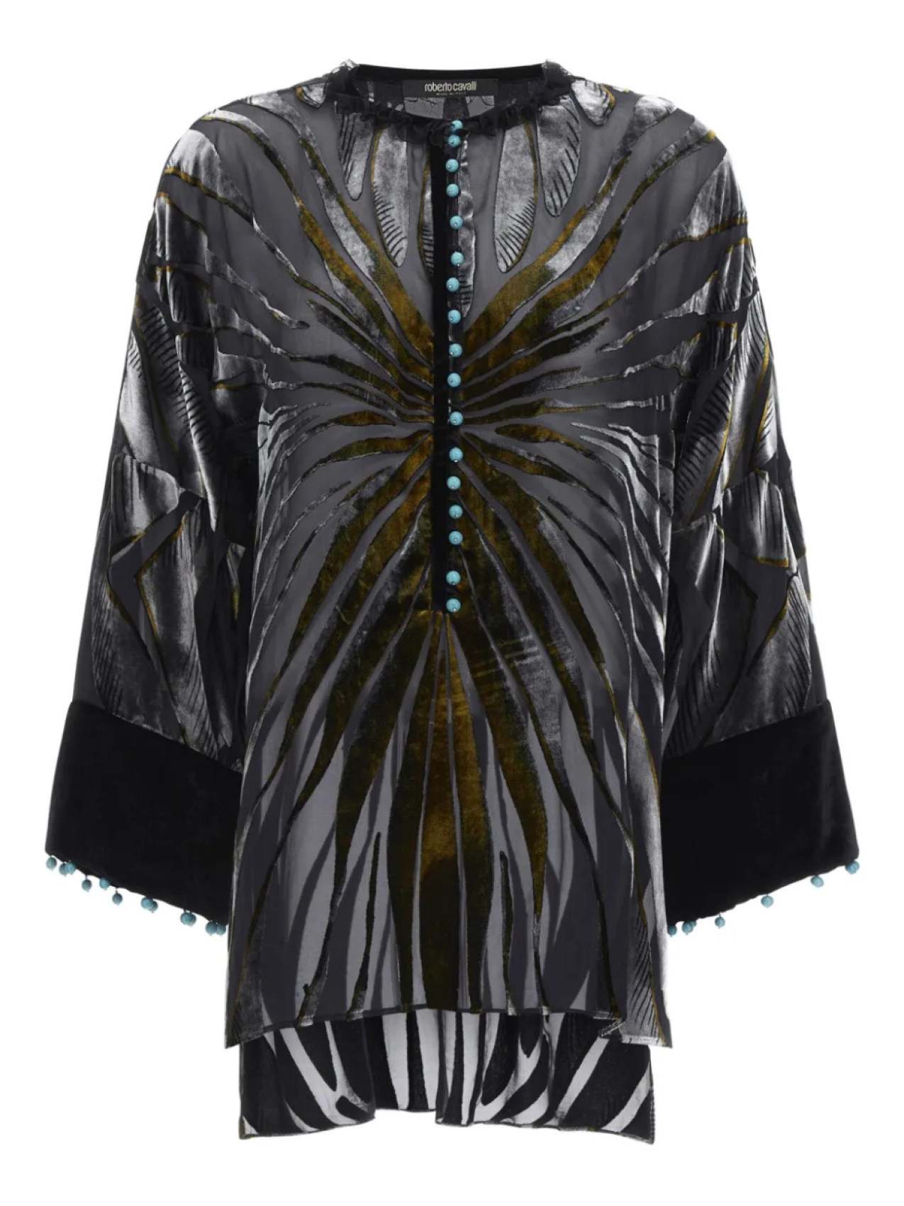 

Узорчатая блузка Roberto Cavalli, черный