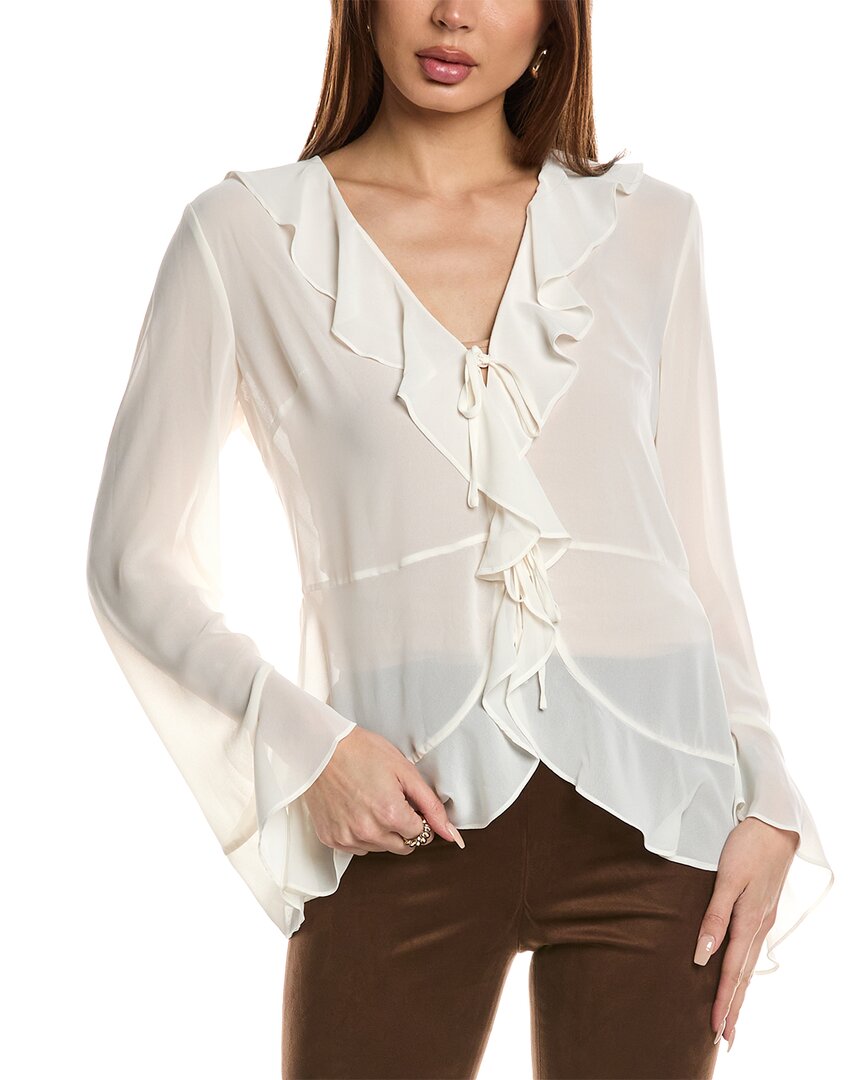 

BCBGeneration Блуза с рюшами BCBGMAXAZRIA, белый