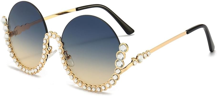 

Винтажные круглые солнцезащитные очки с бриллиантами для женщин, сексуальные, роскошные, полуовальные, с кристаллами, в стиле ретро, ​​модные солнцезащитные очки со стразами HVTVTLA, C2