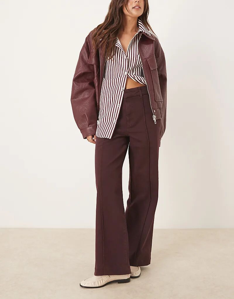 

Прямые джинсы Mango Paloma из 100% хлопка со складками спереди, бордового цвета