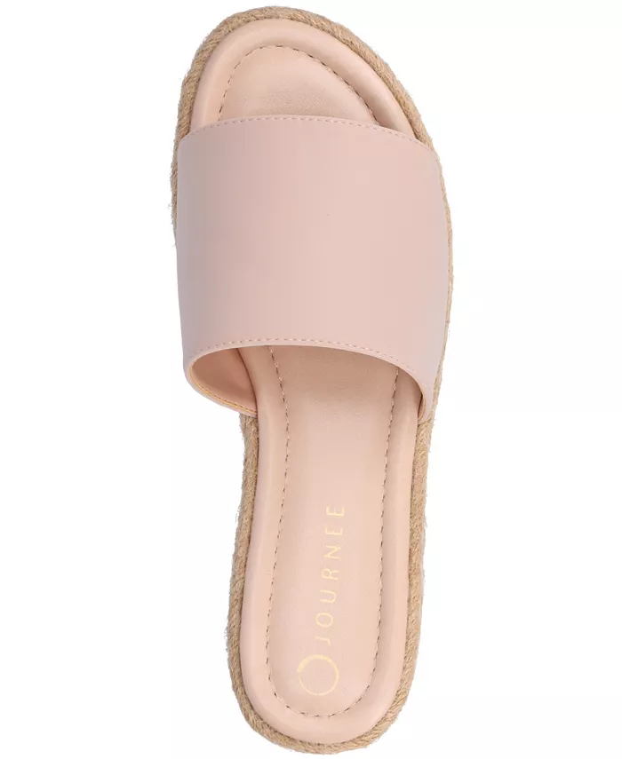 Женские эспадрильи Rosey на платформе с клином Journee Collection, розовый — фото 4