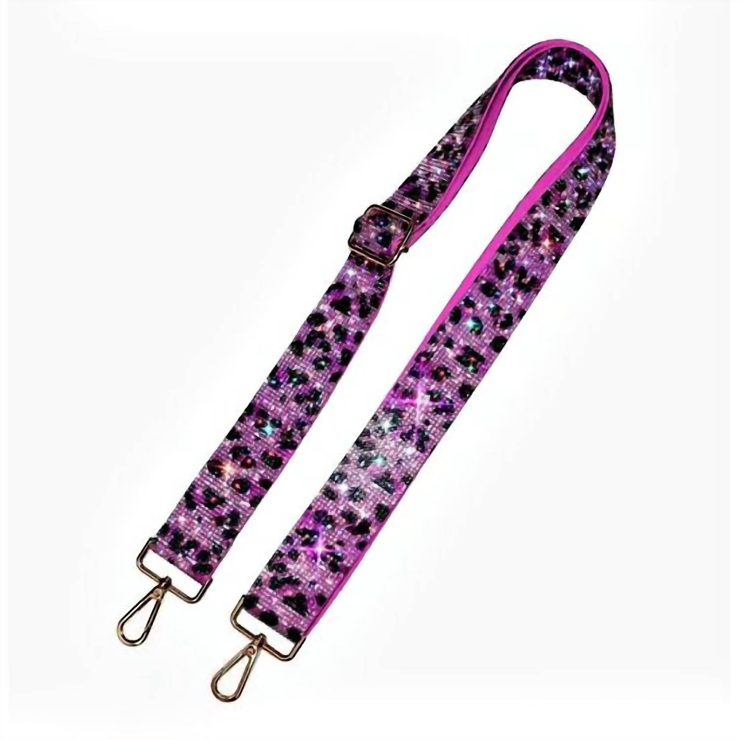 

Розовый ремешок через плечо Leopard с камнями MiMi Wholesale