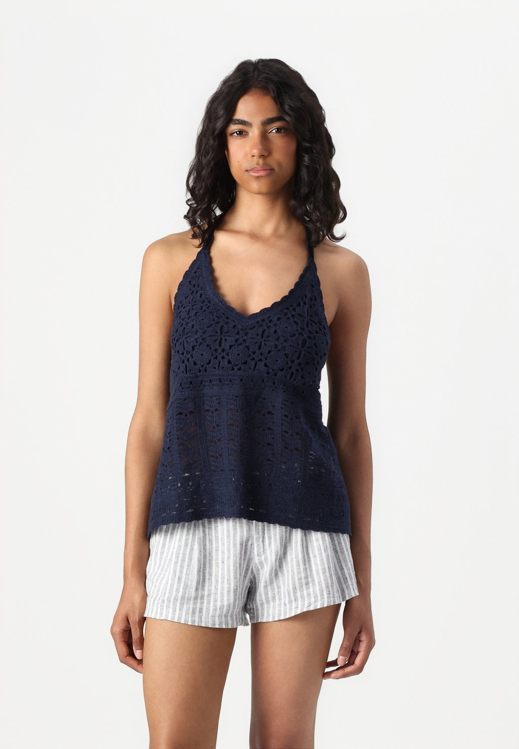 

Топ BARE SLIM HALTER Hollister Co., синий