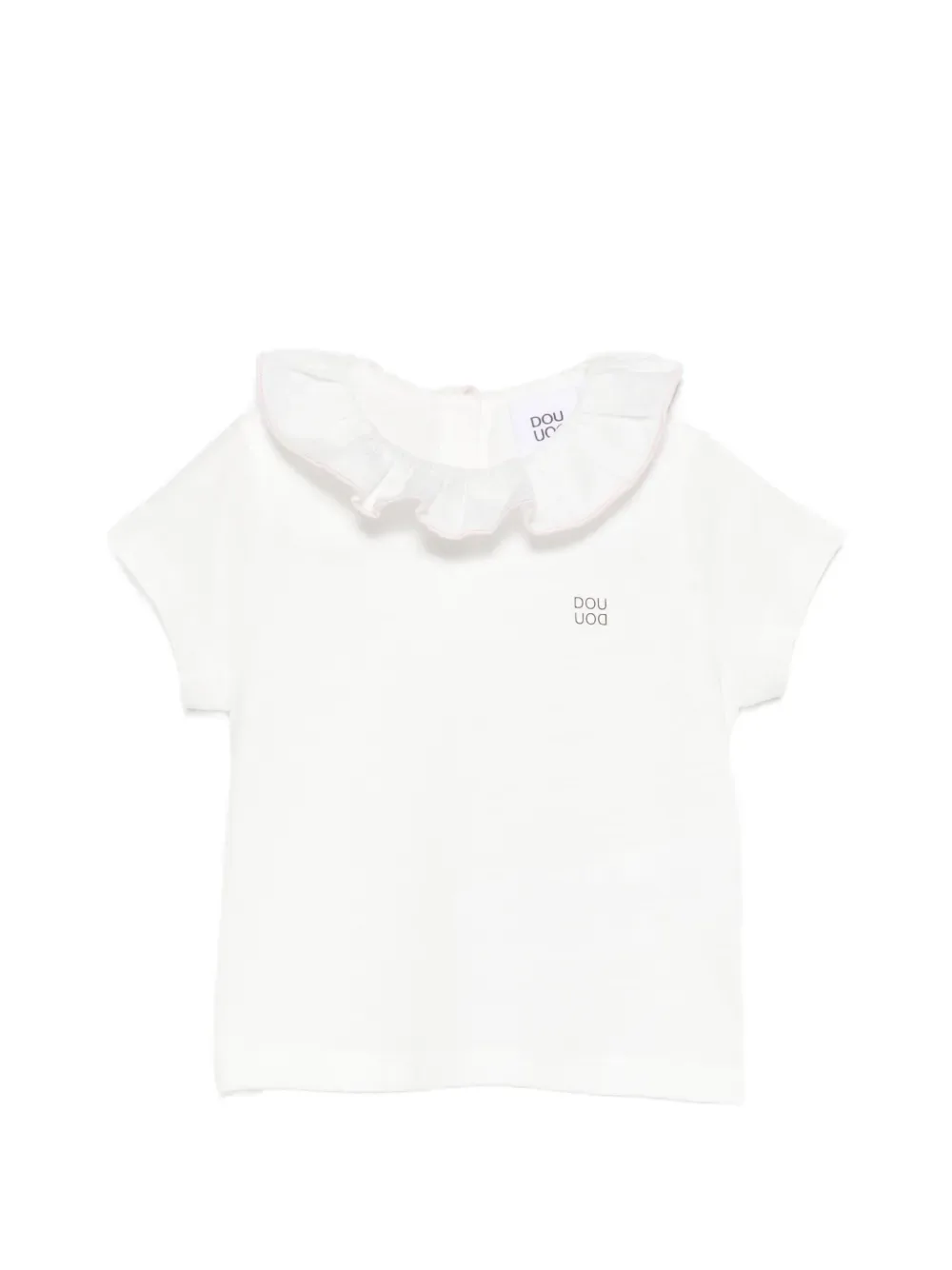 Футболка с оборками Douuod Kids, белый