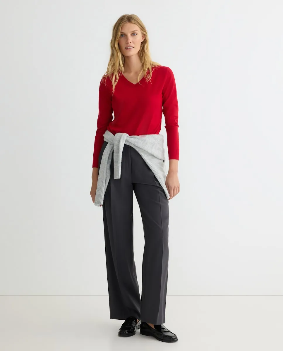 

Женский свитер с длинным рукавом однотонный Zermatt, красный