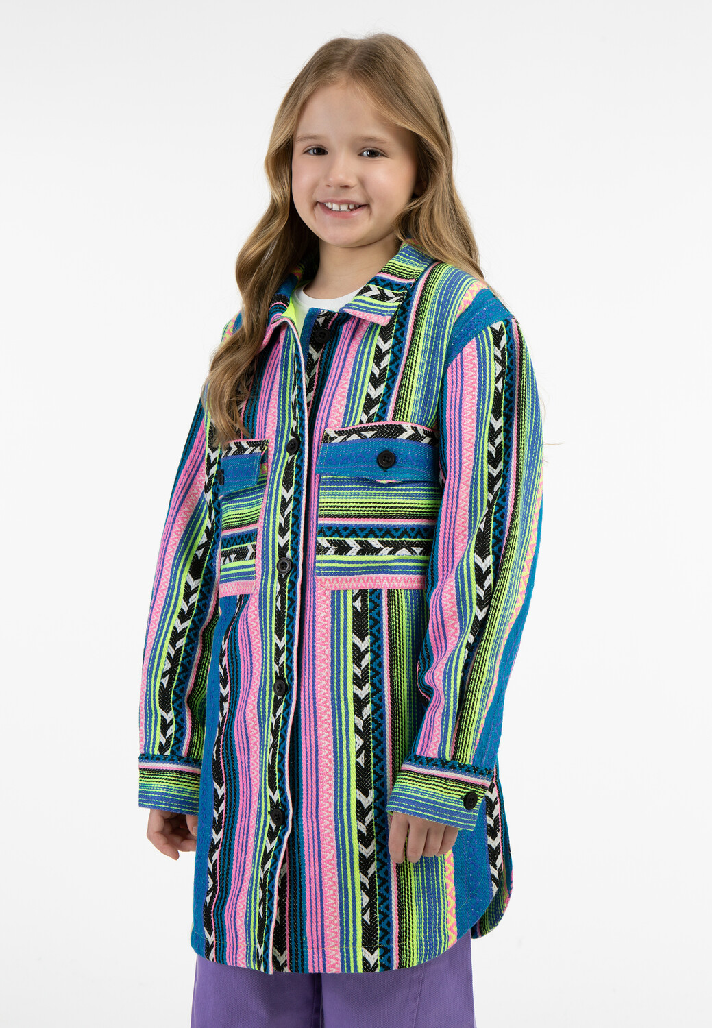 Куртка myMo KIDS Hemdjacke, цвет Mehrfarbig Neon Grün — фото 3