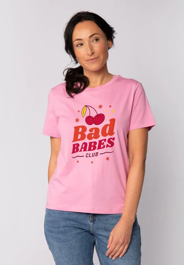 

Футболка с принтом "плохой клуб" Watapparel, Bubble Pink, Розовый, Футболка с принтом "плохой клуб" Watapparel, Bubble Pink