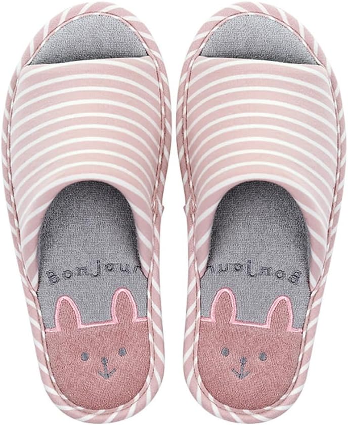 

MAGILONA Женщины Мужские домашние тапочки Хлопковые смеси Мягкая стираемая обувь с открытым носком Повседневные плоские silent тапочки Обувь с подошвой, розовый