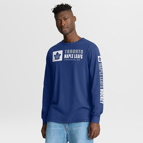 

Мужская синяя футболка с длинным рукавом toronto maple leafs goal crease legacy Fanatics