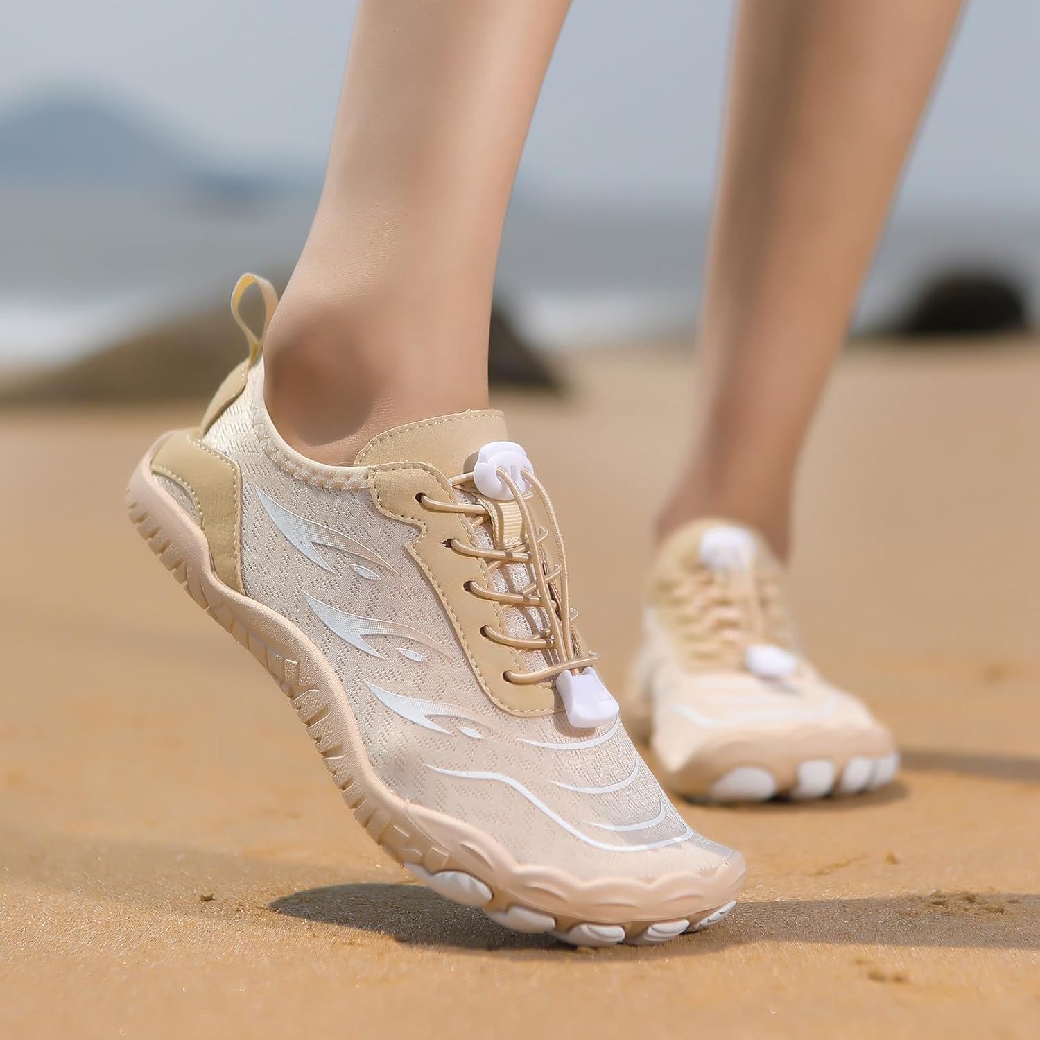 Женские босоножки Kubbon Hike для походов и ходьбы, противоскользящие ортопедические кроссовки, обувь для хождения с широкой носочной частью, водные кроссовки унисекс, хаки — фото 2