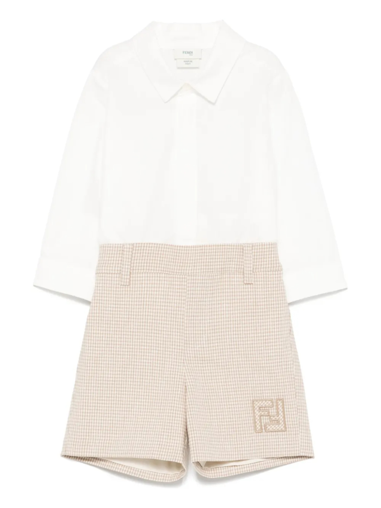

Ромпер в клетку Fendi Kids, белый