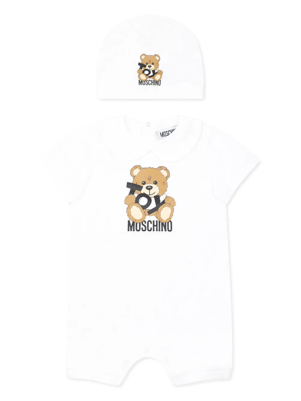 

Боди с принтом Moschino Kids, белый