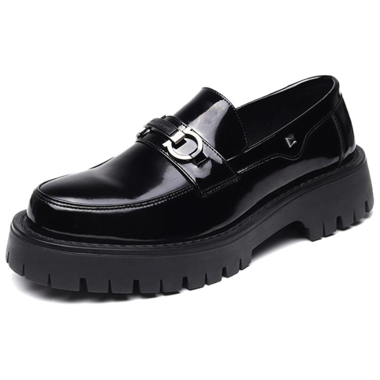 

WEISHIBANGWEI Мужские лоферы черные с потайной платформой, цвет Black Hidden Wedge