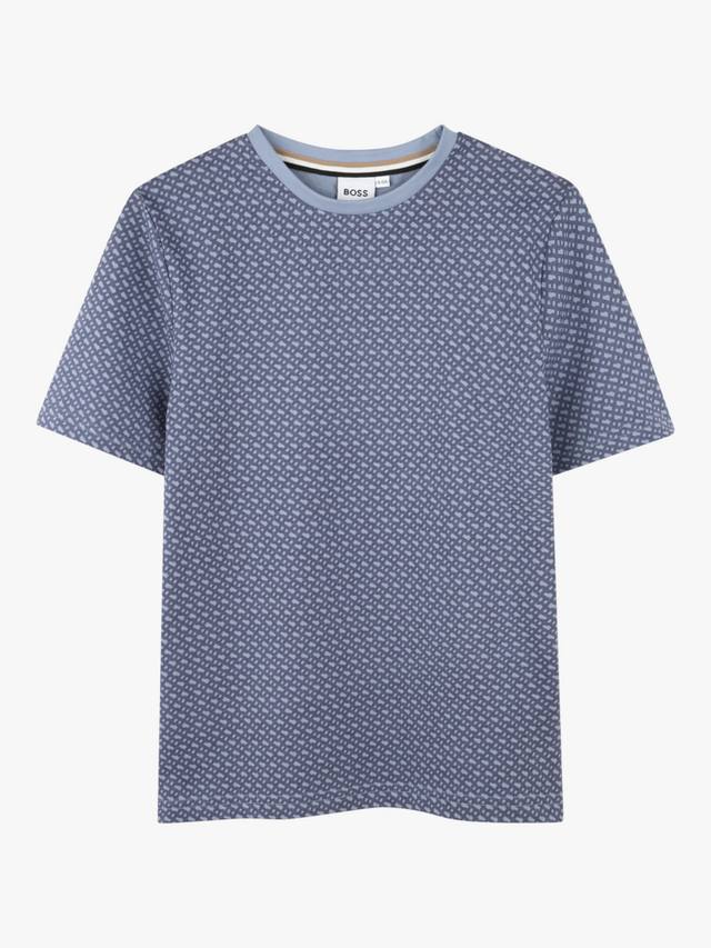 

Детская футболка из хлопка с монограммой HUGO BOSS, Medium Grey