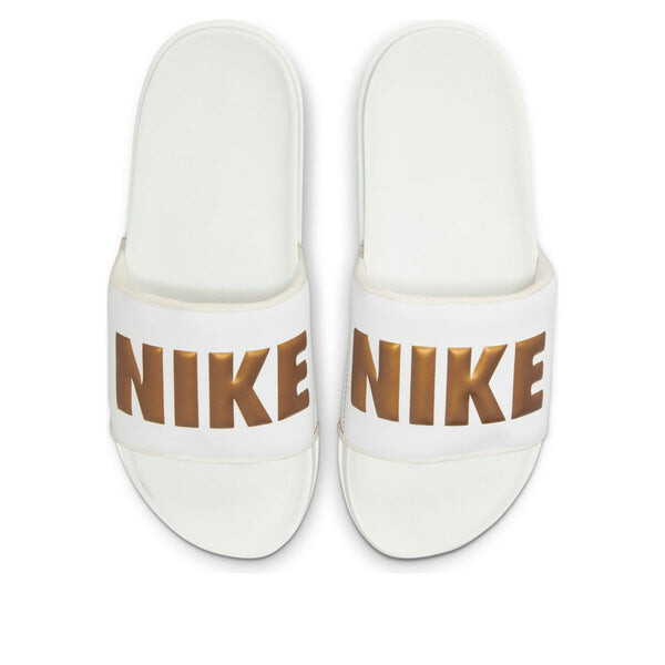 Тапочки offcourt slide 'summit white metallic gold' Nike, белый — фото 3