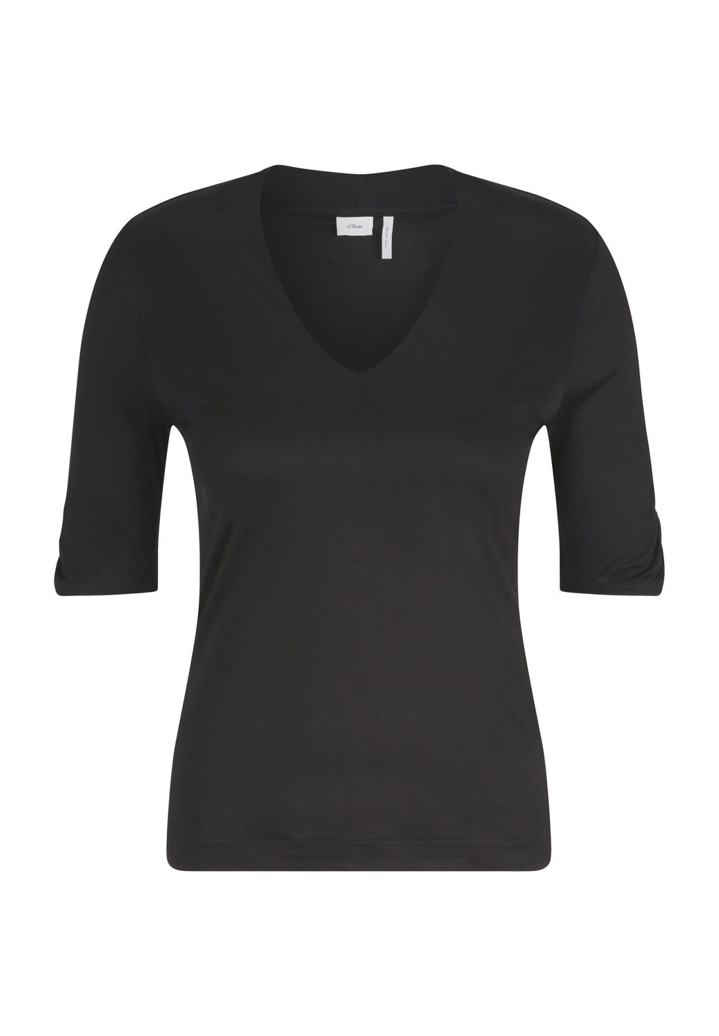 

Женская рубашка с V-образным вырезом и рюшами s.Oliver BLACK LABEL, цвет Grey Black