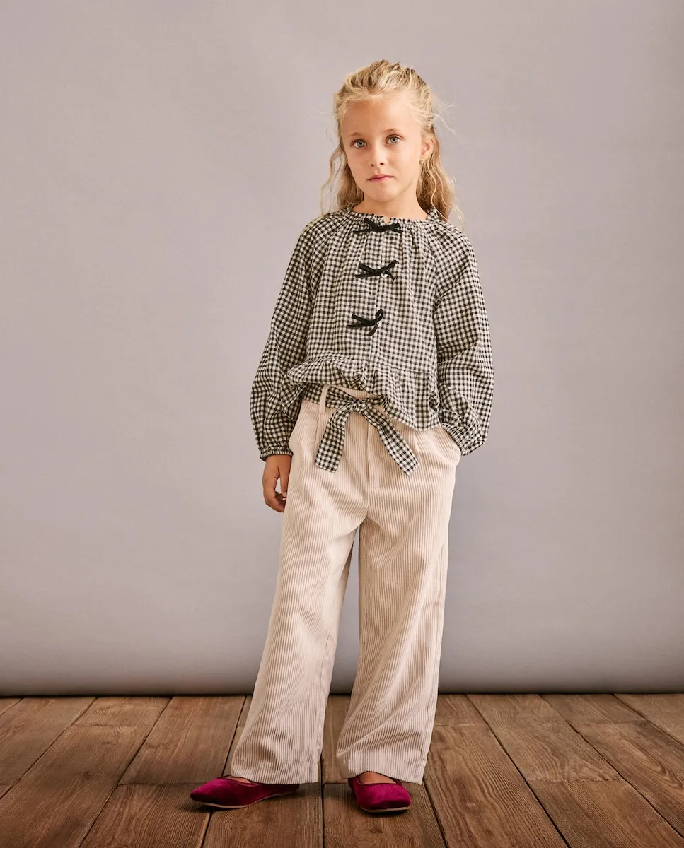 

Брюки из мягкого вельвета с фантазийным поясом для девочки Coconut El Corte Inglés, бежевый