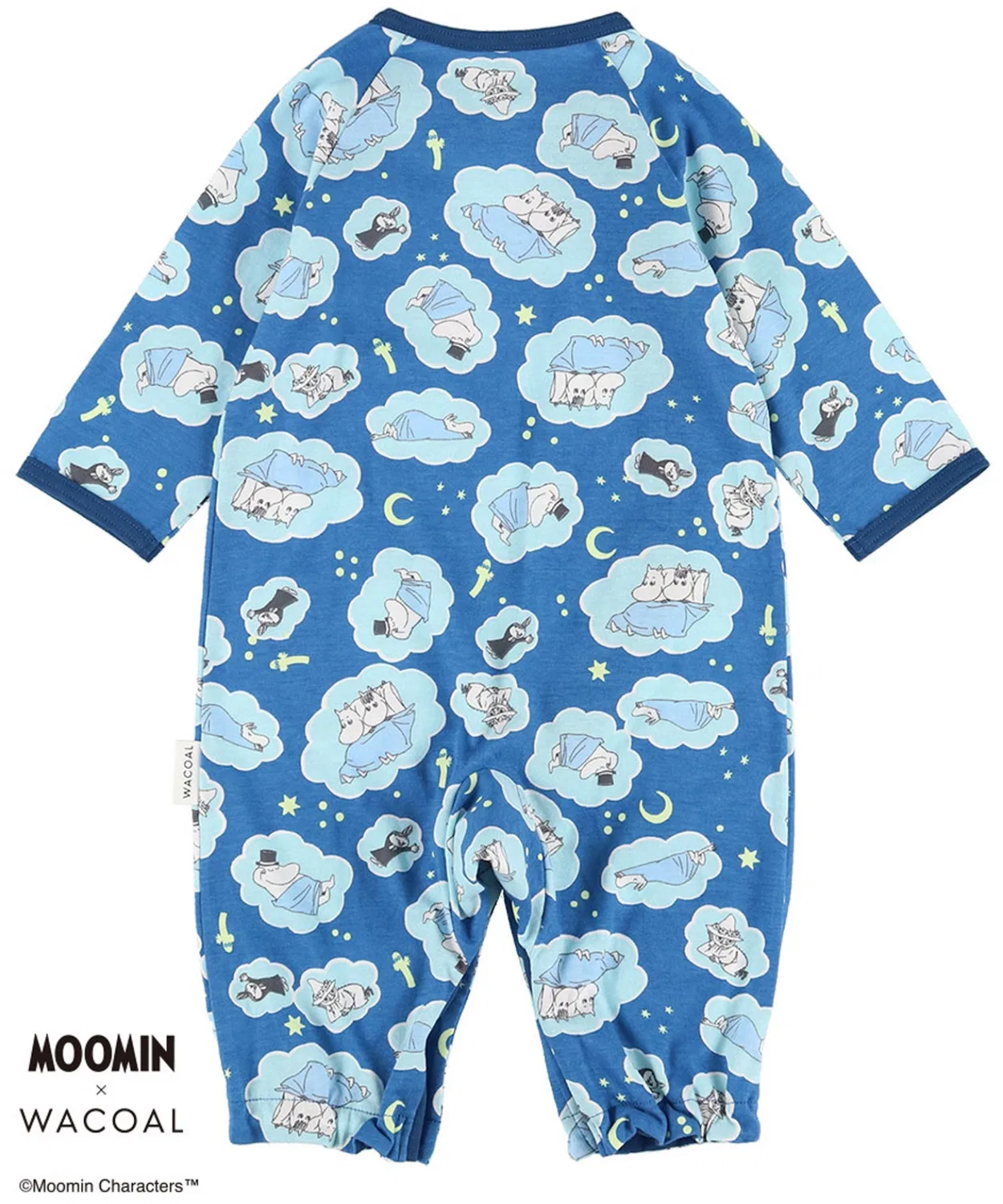Детский боди-комбинезон с длинным рукавом Wacoal Baby Moomin, хлопок, тёмно-синий — фото 2