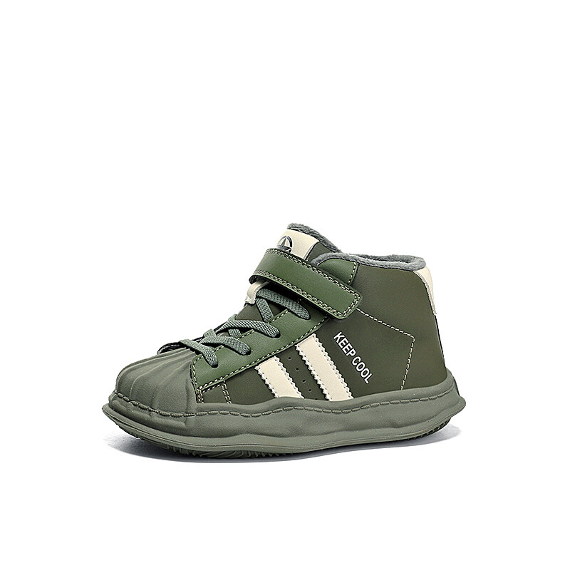 Детские кроссовки для скейтбординга Kids High-top White/green Jeep, хаки/слоновая кость — фото 2
