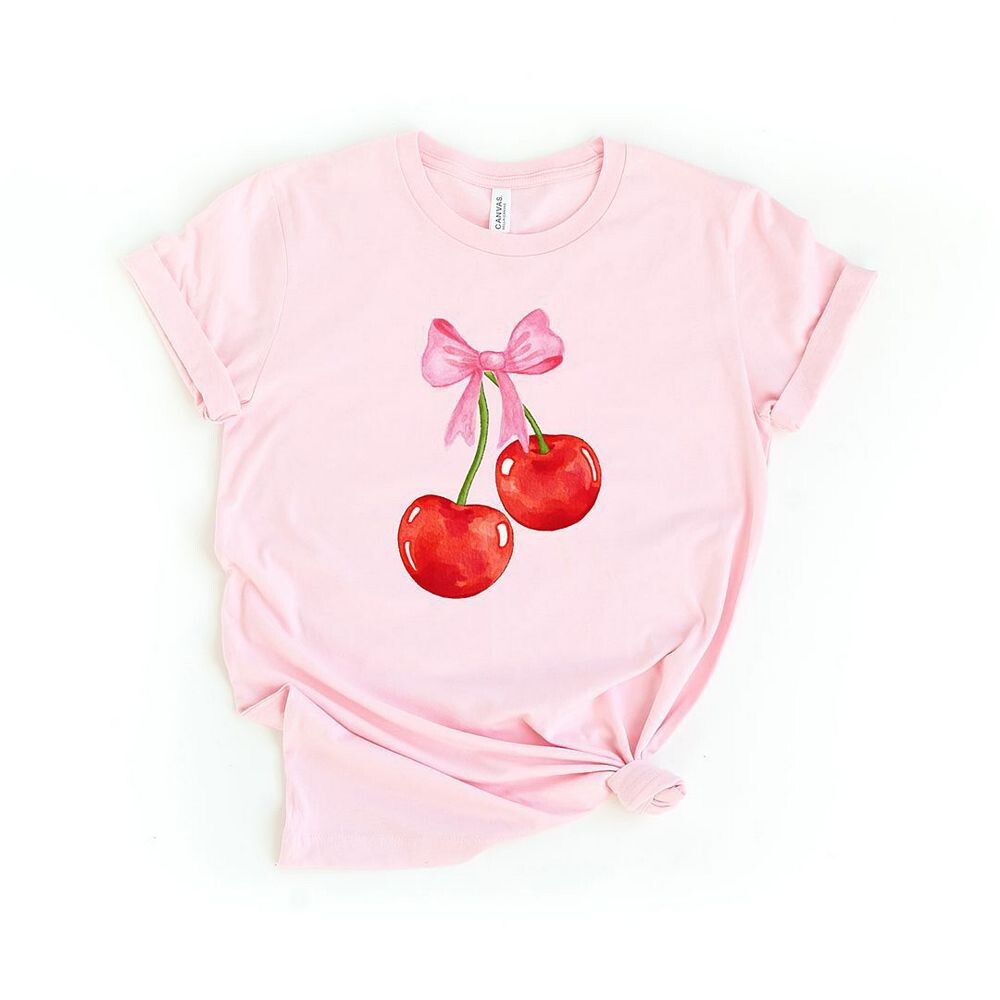 

Футболка Coquette Cherries с короткими рукавами и рисунком Simply Sage Market, розовый