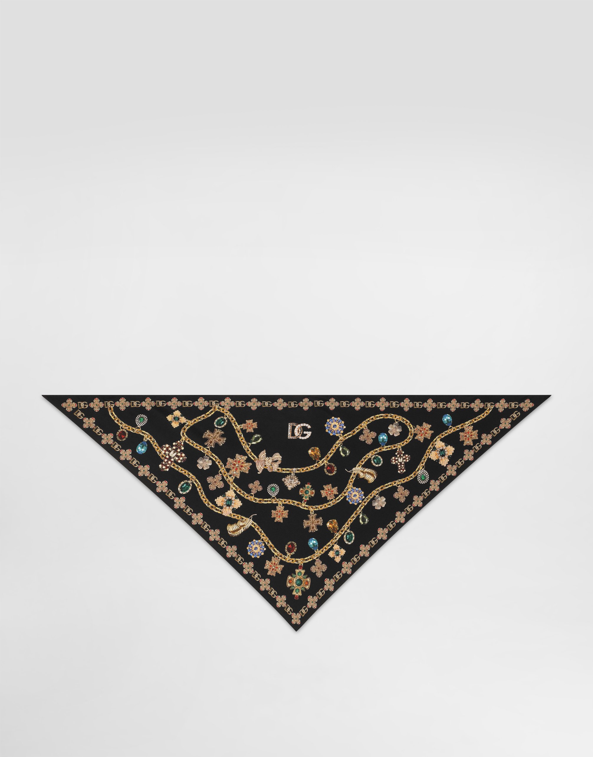 

Шелковая твиловая шаль Dolce & Gabbana, мультиколор