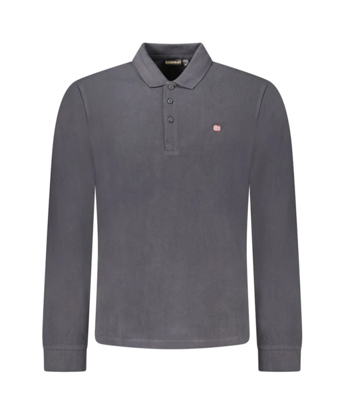 

Черная хлопковая мужская рубашка поло Napapijri, серый