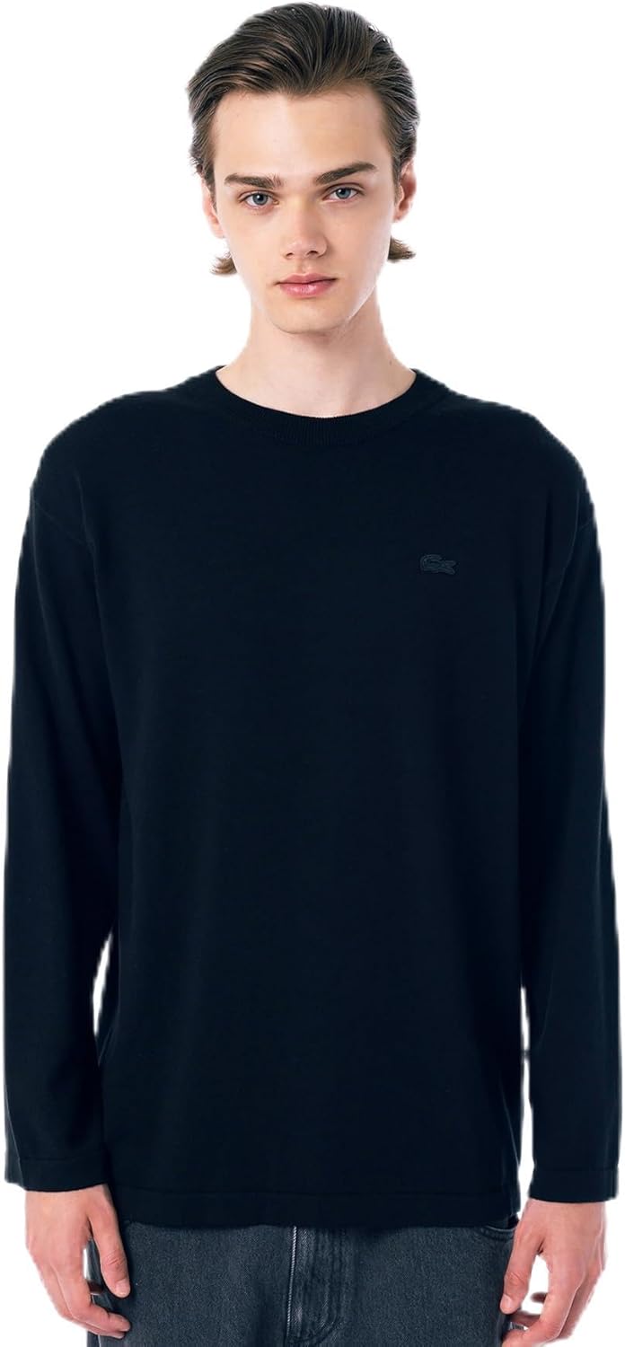 

Футболка LACOSTE Мужская футболка с длинным рукавом из высокоэластичного хлопкового трикотажа, черный