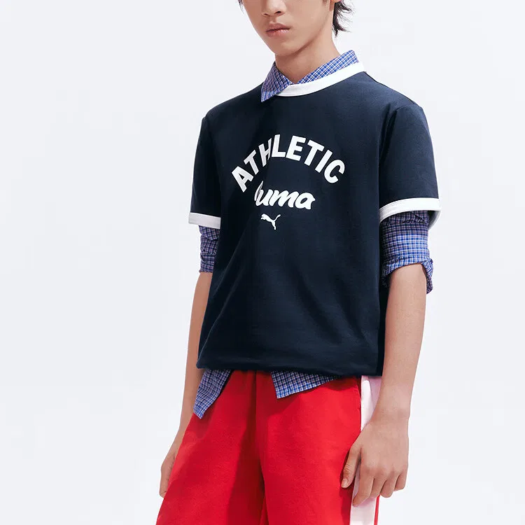 Детская футболка V-Neck PUMA, Dark Blue 80802 — фото 4