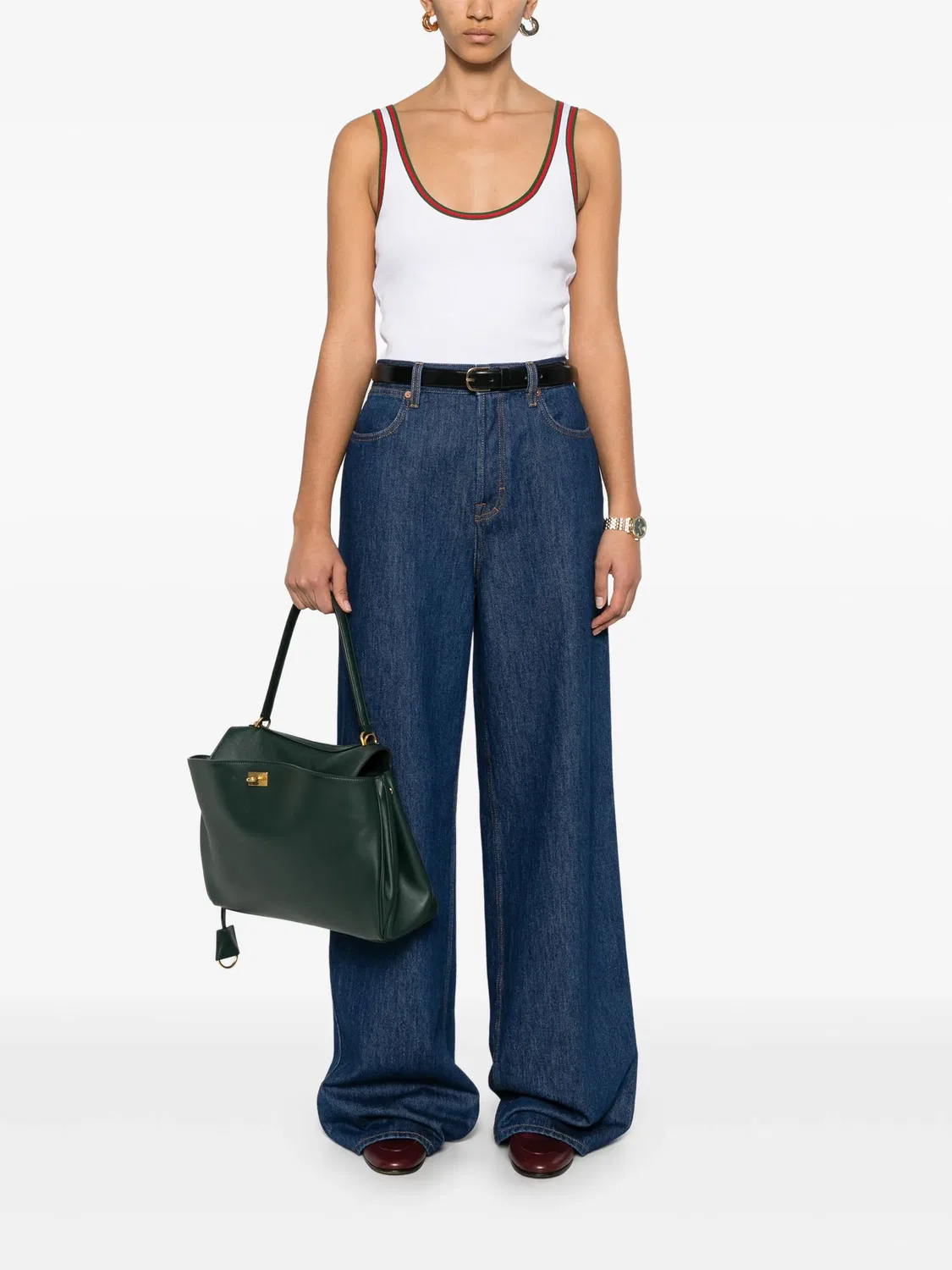 Джинсы Gucci Широкие, классическая модель, индиго — фото 2