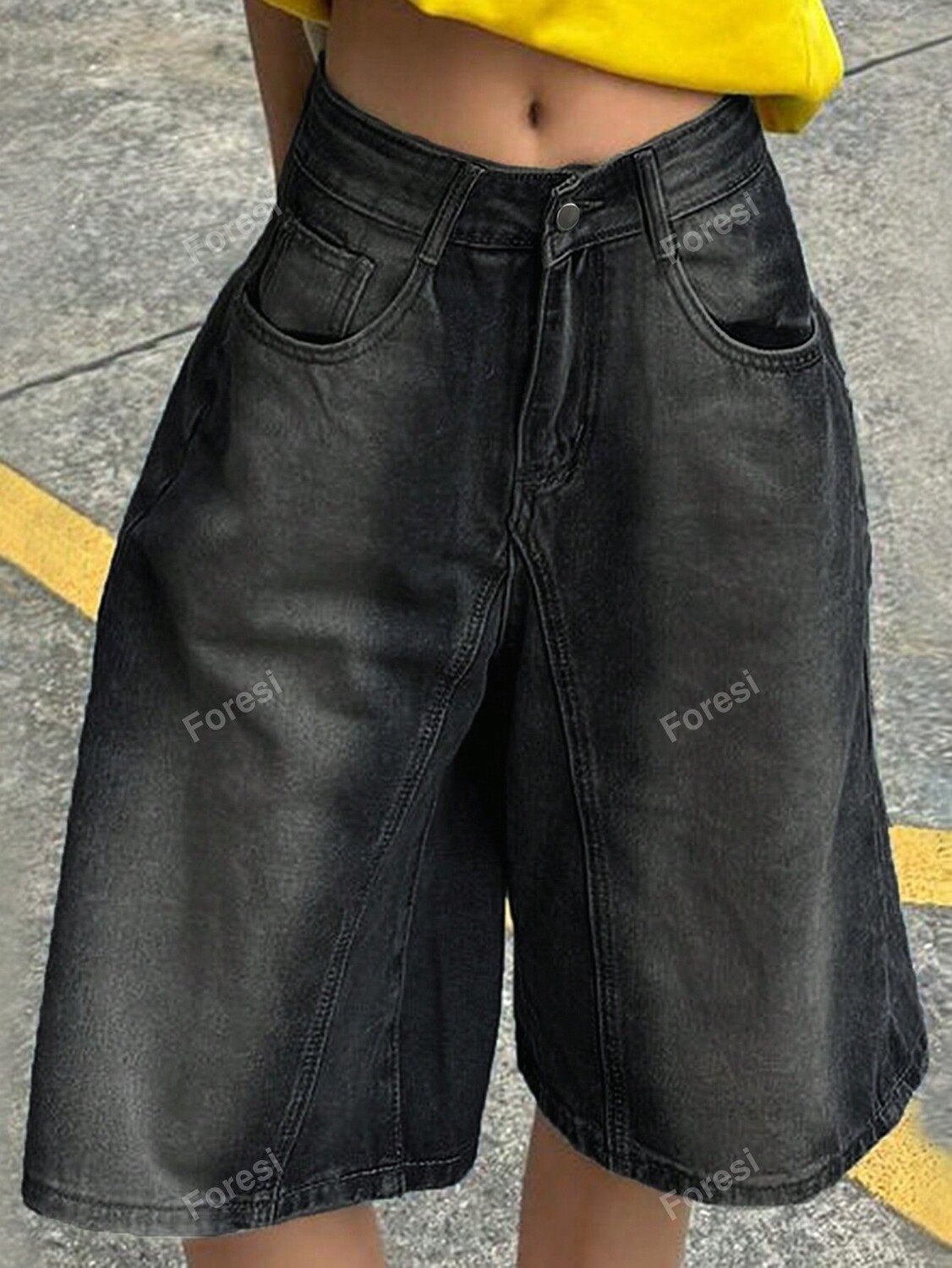 

Женские винтажные свободные широкие джинсы в стиле пэчворк с карманами, черный