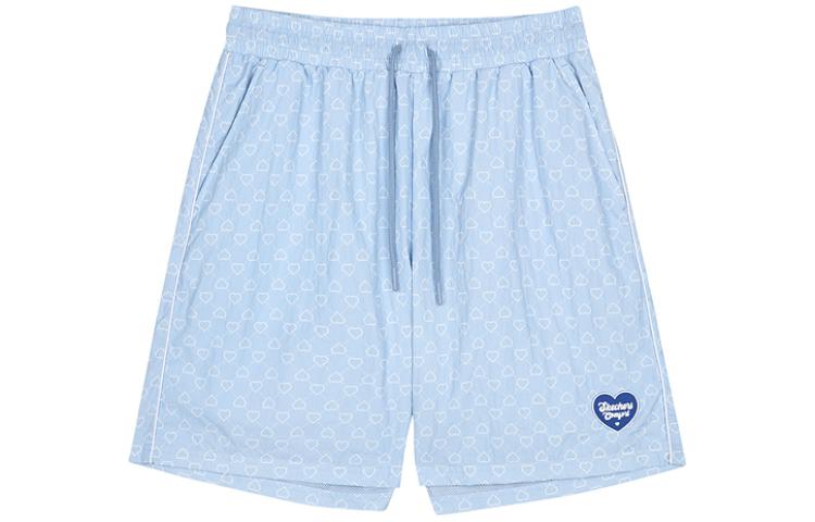 

Женские спортивные шорты Skechers синие с полным принтом в виде сердец