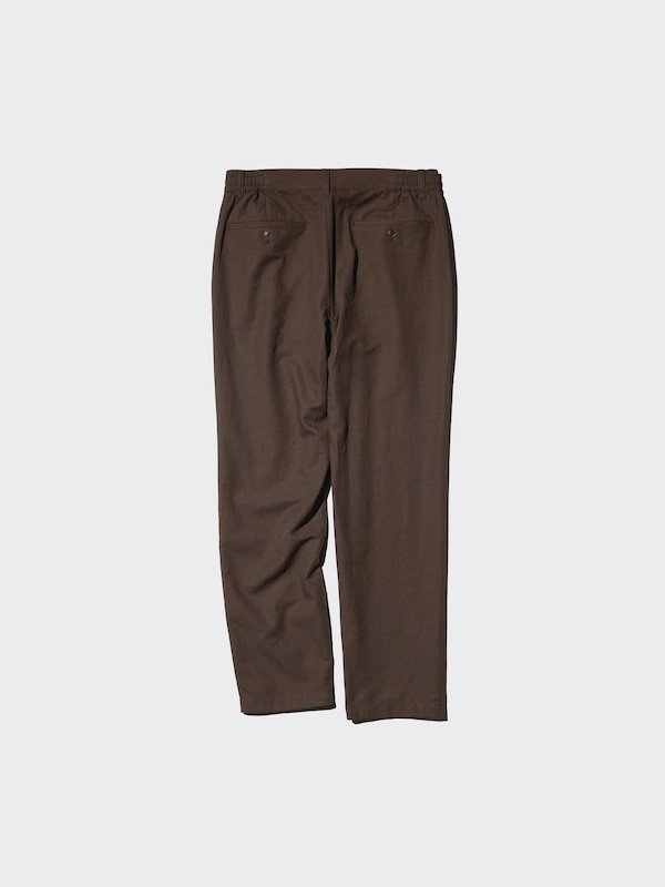 Брюки relaxed из смеси льна Uniqlo, 30 natural — фото 4