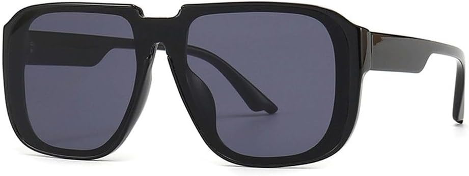 

Винтажные солнцезащитные очки 2027 года, цельные, мужские, зеркальные, модные ретро, ​​с плоской верхней частью, женские солнцезащитные очки, предпочтительные очки UV400 MTZJH, Black Grey