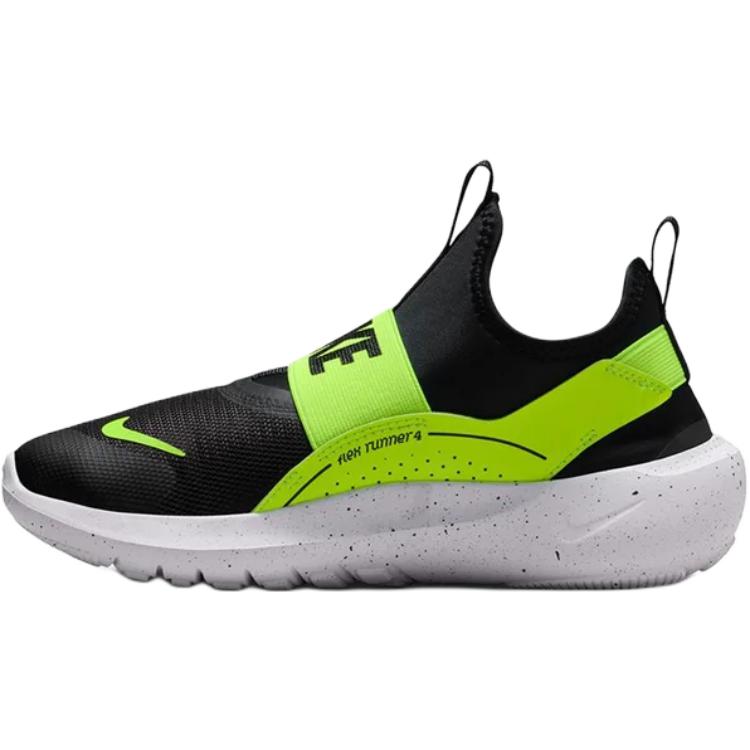

Кроссовки Flex Runner с низким верхом, устойчивые к истиранию, для детей и подростков Nike, черный/белый/желтый